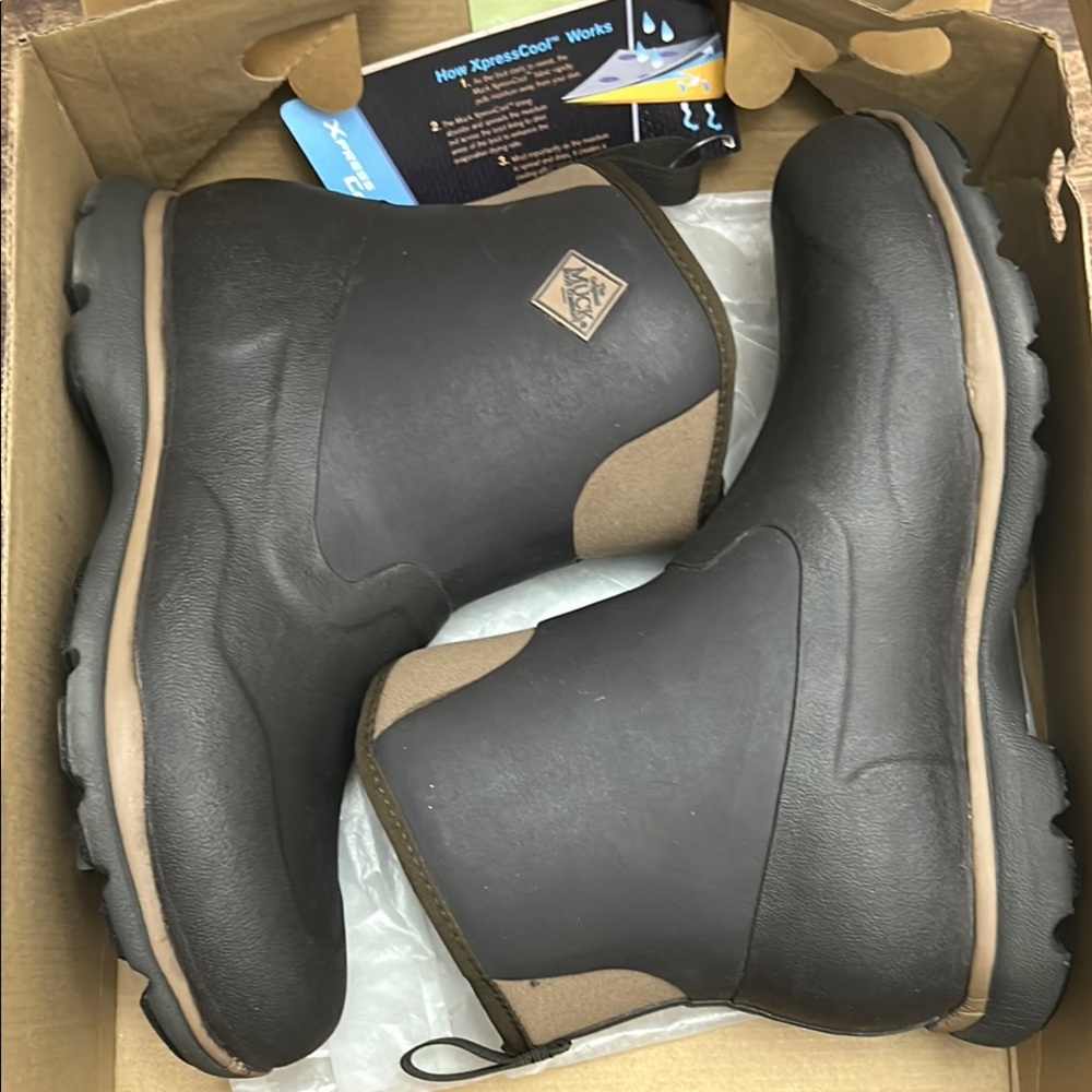 Black and Brown over ankle  Waterproof Rain Boots